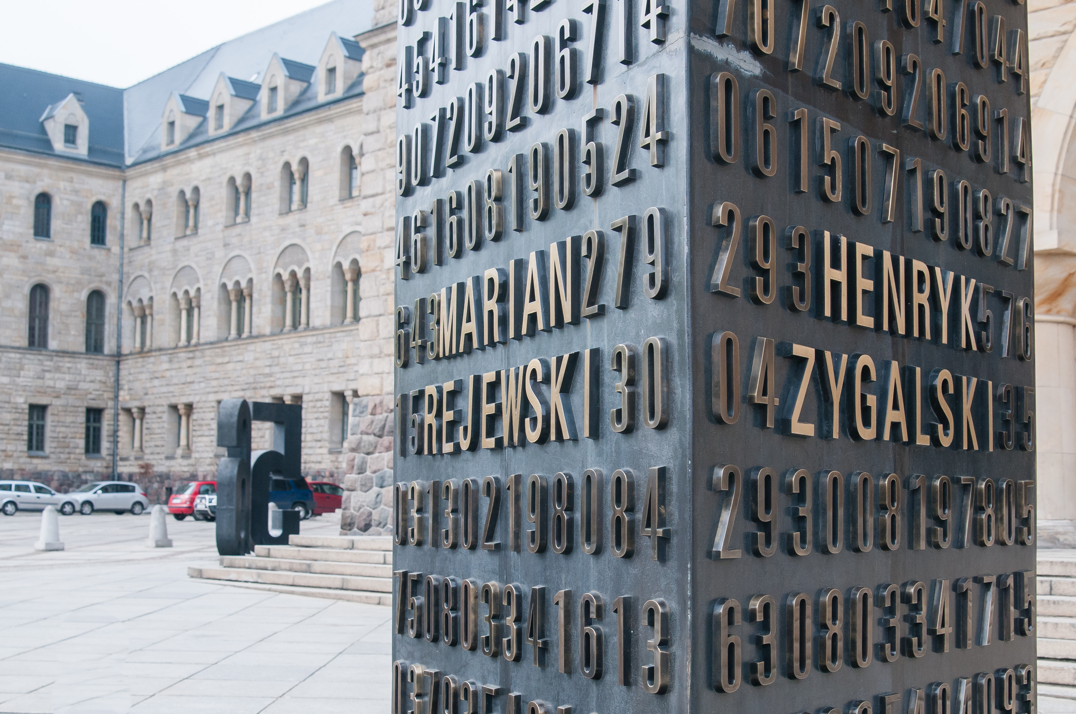 The sculpture of Polish Cryptologists - Enigma Breakers